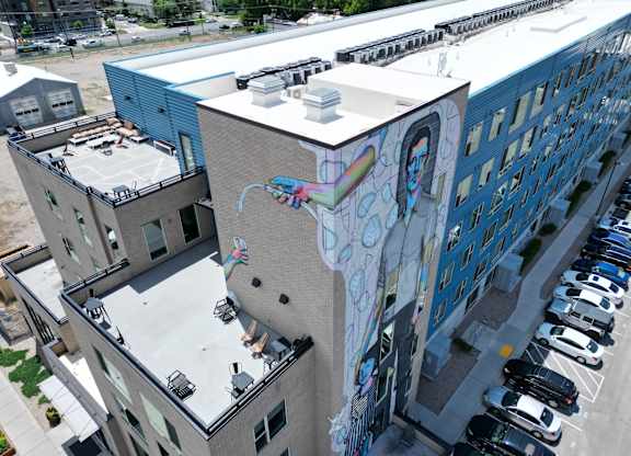 a mural on the side of a building