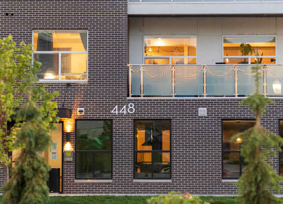 A building with the number 448 on it.