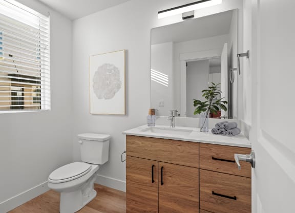 a bathroom with a toilet sink and a mirror