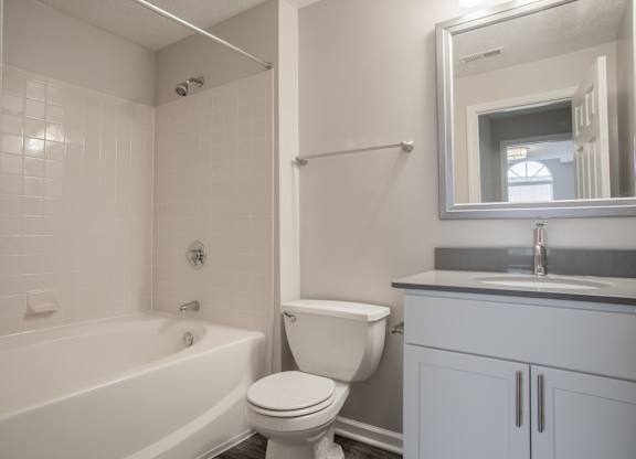 Bathroom with bathtub at Sand Creek Woods Apartments, Fishers, IN, 46037