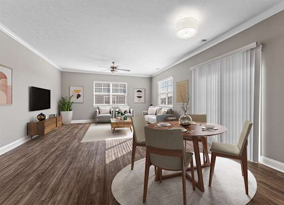 Dining Room and Living Room at Sunrise on the Monon, Carmel, IN
