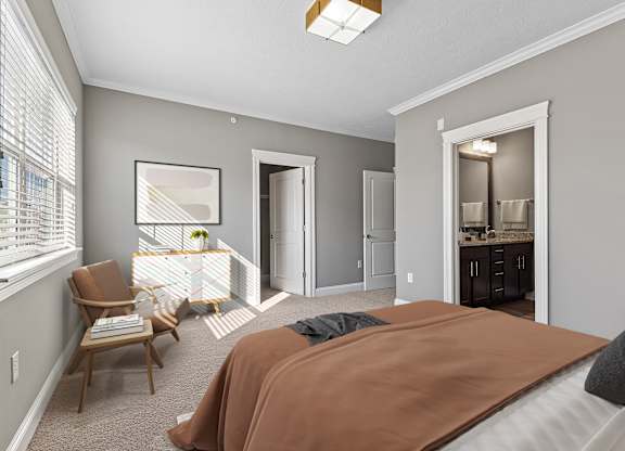 Modern Bedroom at Sunrise on the Monon, Carmel, 46280