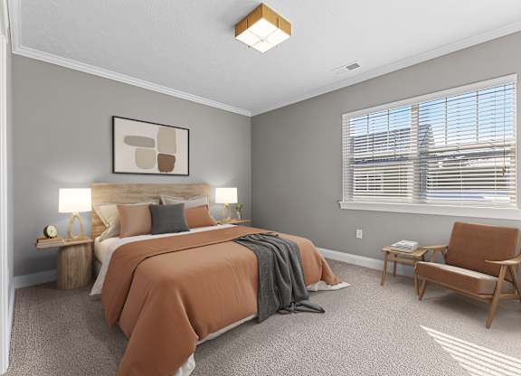 Primary Bedroom With Ensuite at Sunrise on the Monon, Carmel