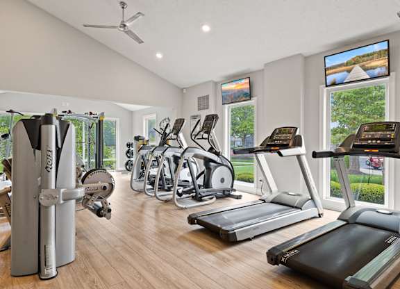 Fitness facility at Lakes of Carmel Apartments, Carmel, Indiana