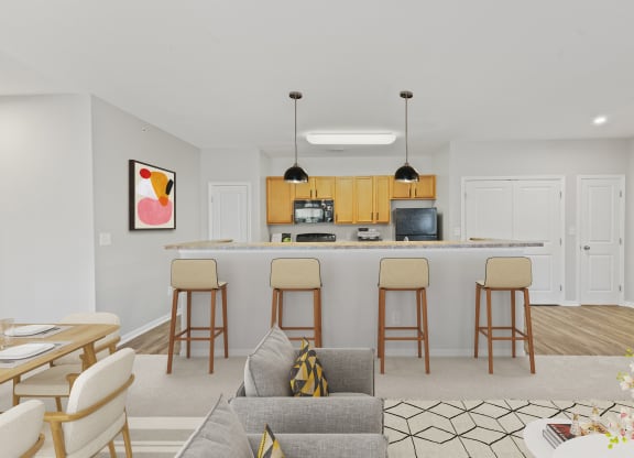 Well Equipped Eat-In Kitchen at Aspen Lakes Apartments, Indianapolis, IN, 46217
