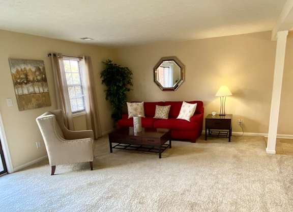 Large Sunny 2BD Living Room at Woodland Springs Apartment Homes, Indiana, 46033