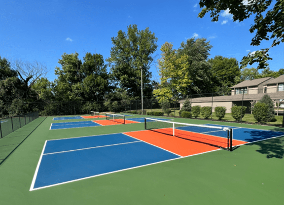 Outdoor tennis court at Lakes of Carmel Apartments, Carmel, IN