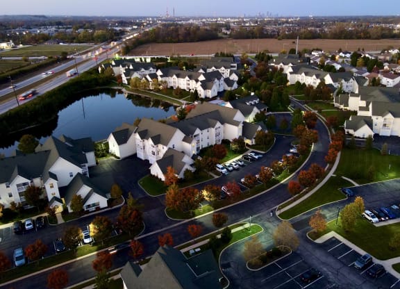 Aerial view of property at Aspen Lakes Apartments, Indianapolis, IN