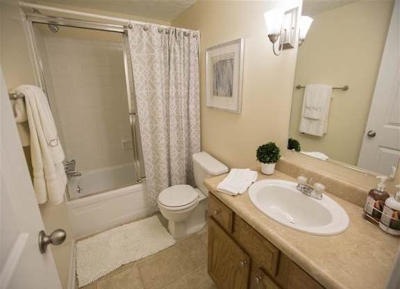 Bathroom With Bathtub at Woodland Springs Apartment Homes, Indiana, 46033