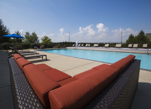 Ample Pools Seating at Aspen Lakes Apartments, Indiana