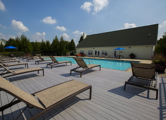 Large Sun Deck with Ample Chairs at Aspen Lakes Apartments, Indianapolis