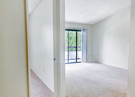 Bedroom in Village Park Apartment Rentals with Window and Natural Light