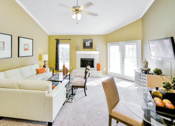 French doors to patio at The Winsted at Valley Ranch in Irving, TX, For Rent. Now leasing 1 and 2 bedroom apartments.