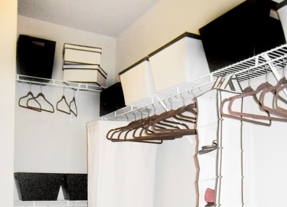 Walk in closets at Sonoma Grande Apartments in South Tulsa, OK 1, 2 & 3 Bedrooms.