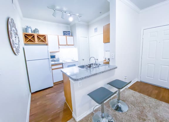 Built in wine rack at Tuscany Square Apartments in North Dallas, TX. Now leasing studios, 1 and 2 bedroom apartments.