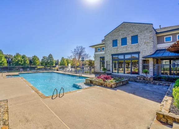 Community swimming pool at Cypress Lake at Stonebriar in Frisco, TX!
