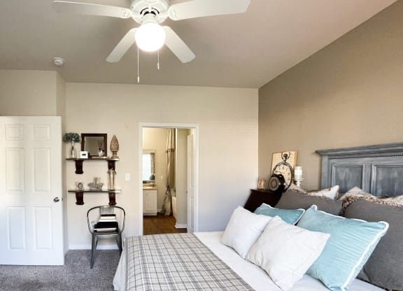 Bright and spacious bedrooms with large walk-in closets at Cypress Lake at Stonebriar in Frisco, TX!