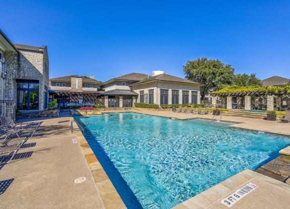Community swimming pool at Cypress Lake at Stonebriar in Frisco, TX!