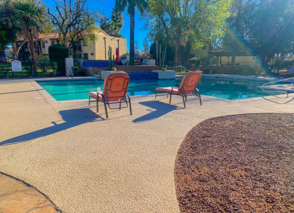 Sparkling pool at La Hacienda Apartments in Tucson, AZ!
