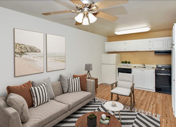 Spacious living spaces at La Hacienda Apartments in Tucson,  AZ!
