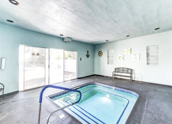 Indoor spa and hot tub of Country Club at Valley View Senior Apartments in Las Vegas, NV, For Rent. Now leasing 1 and 2 bedroom apartments.