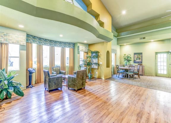 Clubhouse sitting area of Country Club at Valley View Senior Apartments in Las Vegas, NV, For Rent. Now leasing 1 and 2 bedroom apartments.