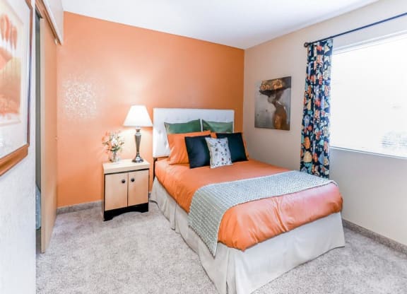 Bedroom view of Country Club at Valley View Senior Apartments in Las Vegas, NV, For Rent. Now leasing 1 and 2 bedroom apartments.