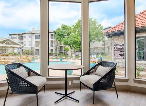 Clubhouse with pool view at Silverado Apartments, Frisco, 75034