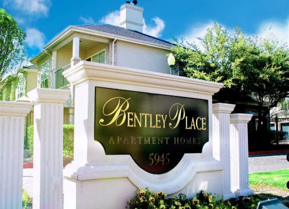 Front entrance of Bentley Place at Willow Bend Apartments in West Plano, TX, For Rent. Now leasing 1, 2, and 3 bedroom apartments.