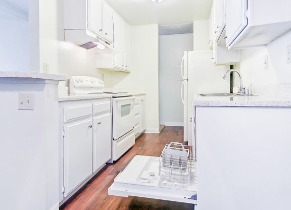 Dishwasher in kitchen at Village Park Apartments in Encinitas, CA, For Rent. Now leasing 2 and 3 bedroom apartments.