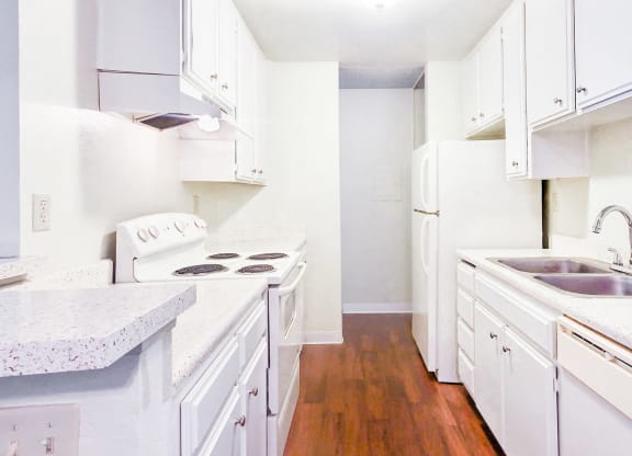 Spacious kitchen storage at Village Park Apartments in Encinitas, CA, For Rent. Now leasing 2 and 3 bedroom apartments.