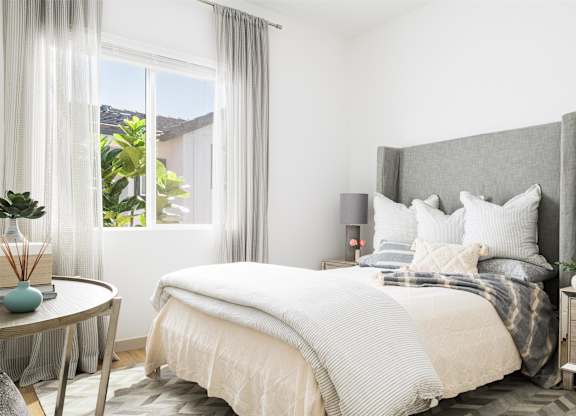 a bedroom with a bed and a window at Villas on Ash, Gilbert, AZ 85234