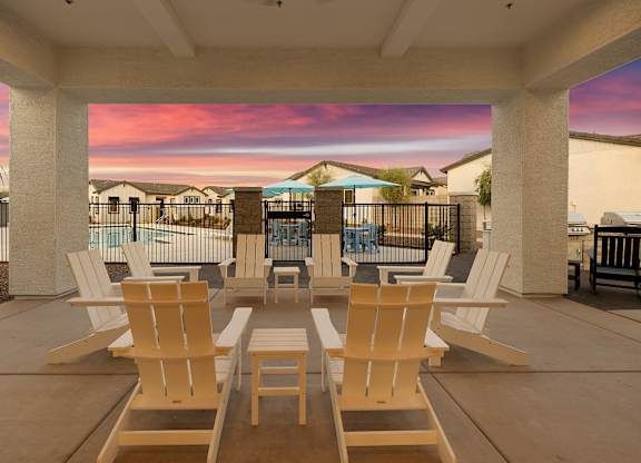Outdoor Patio With Fireplace at Villas on Ash, Gilbert