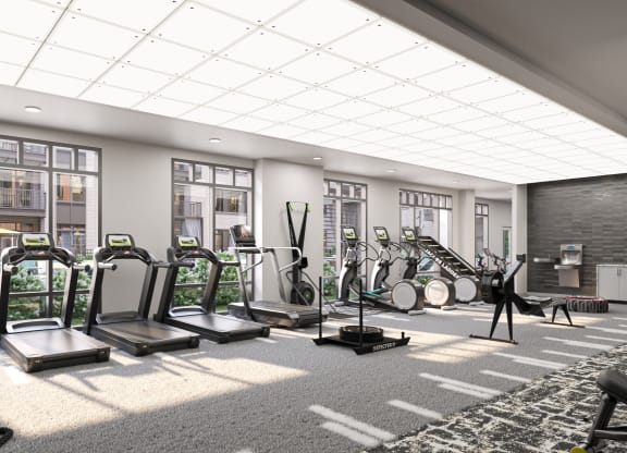 a gym with cardio eq at Link Apartments® Broad Ave, Memphis, 38112