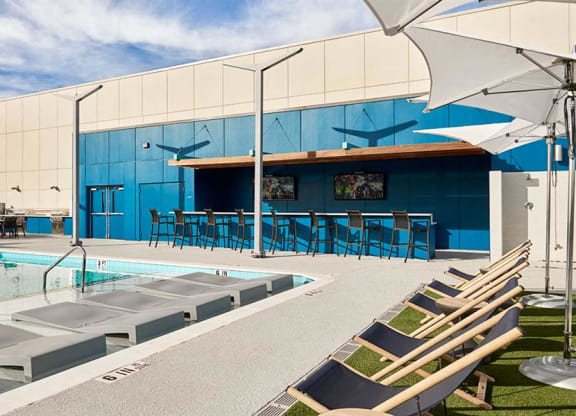 Entertainment Lounge By Pool at Link Apartments® Canvas, Atlanta