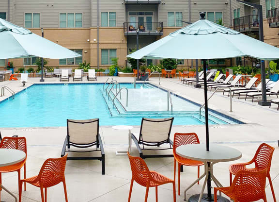 Swimming Pool Courtyard at Link Apartments Innovation Quarter, Winston Salem, 27101