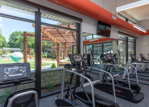 Fitness room1 at Link Apartments® Linden, Chapel Hill, NC, 27517