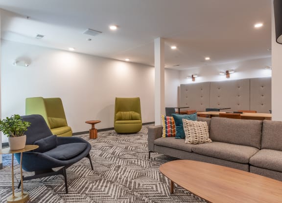 Lounge area at Link Apartments® Linden, Chapel Hill, North Carolina