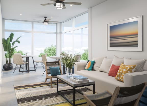 Gresh and airy screened porch at Link Apartments® Mixson, North Charleston, South Carolina