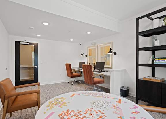 Ovata at Reedy Creek Senior Apartments in Charlotte NC Business Center with computers for residents