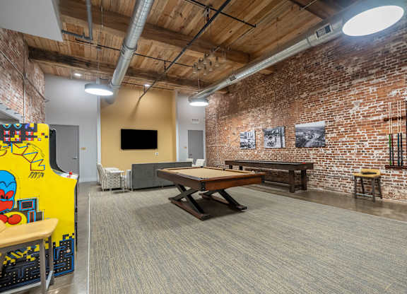Converse Mill Lofts Apartments Recreation and Gaming Lounge with pool table