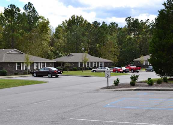 A parking lot with a sign that says 5.