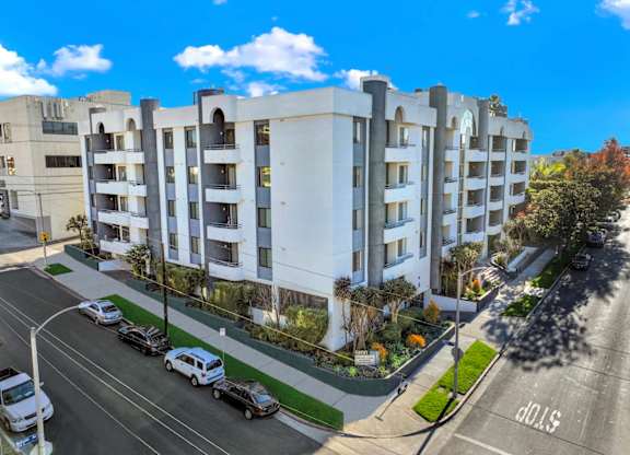 Exterior aerial view at Midvale Court Apartments Westwood, Los Angeles, 90024