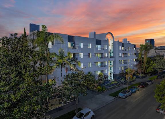 aerial view at Midvale Towers Apartments Westwood, California 90024