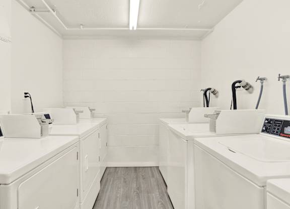 Laundry with a row of laundry machines