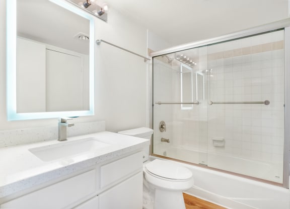 Bathroom With Bathtub at Midvale Towers Apartments Westwood, Los Angeles