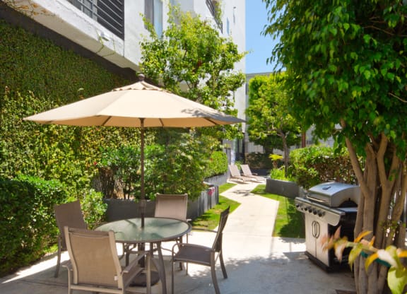 Shaded Chairs at Midvale Towers Apartments Westwood, California