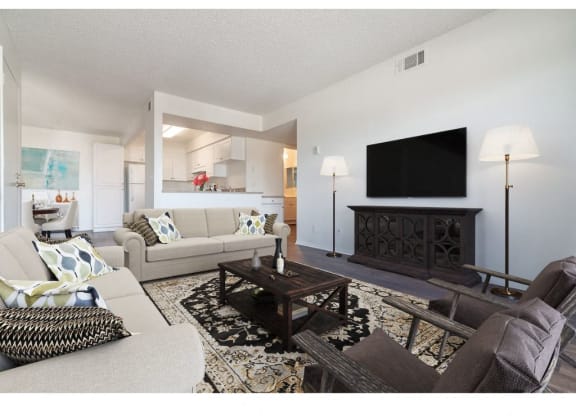 Living Room With TV at Costa Mesa Family Village, Costa Mesa, CA