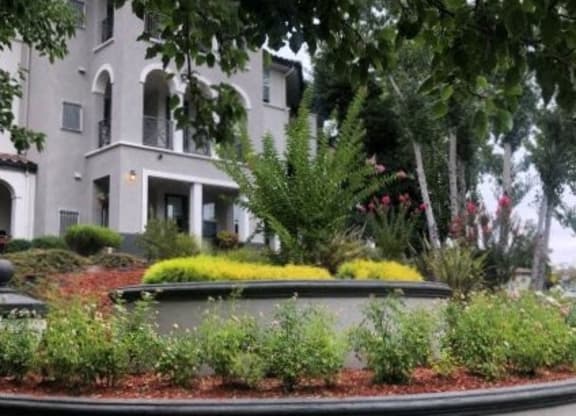 a building with a lot of plants in front of it  at Falcon Bridge at Gale Ranch, San Ramon, CA