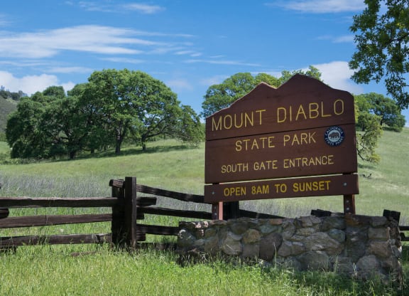 a sign for mount diablo state park  at Falcon Bridge at Gale Ranch, San Ramon, CA, 94582